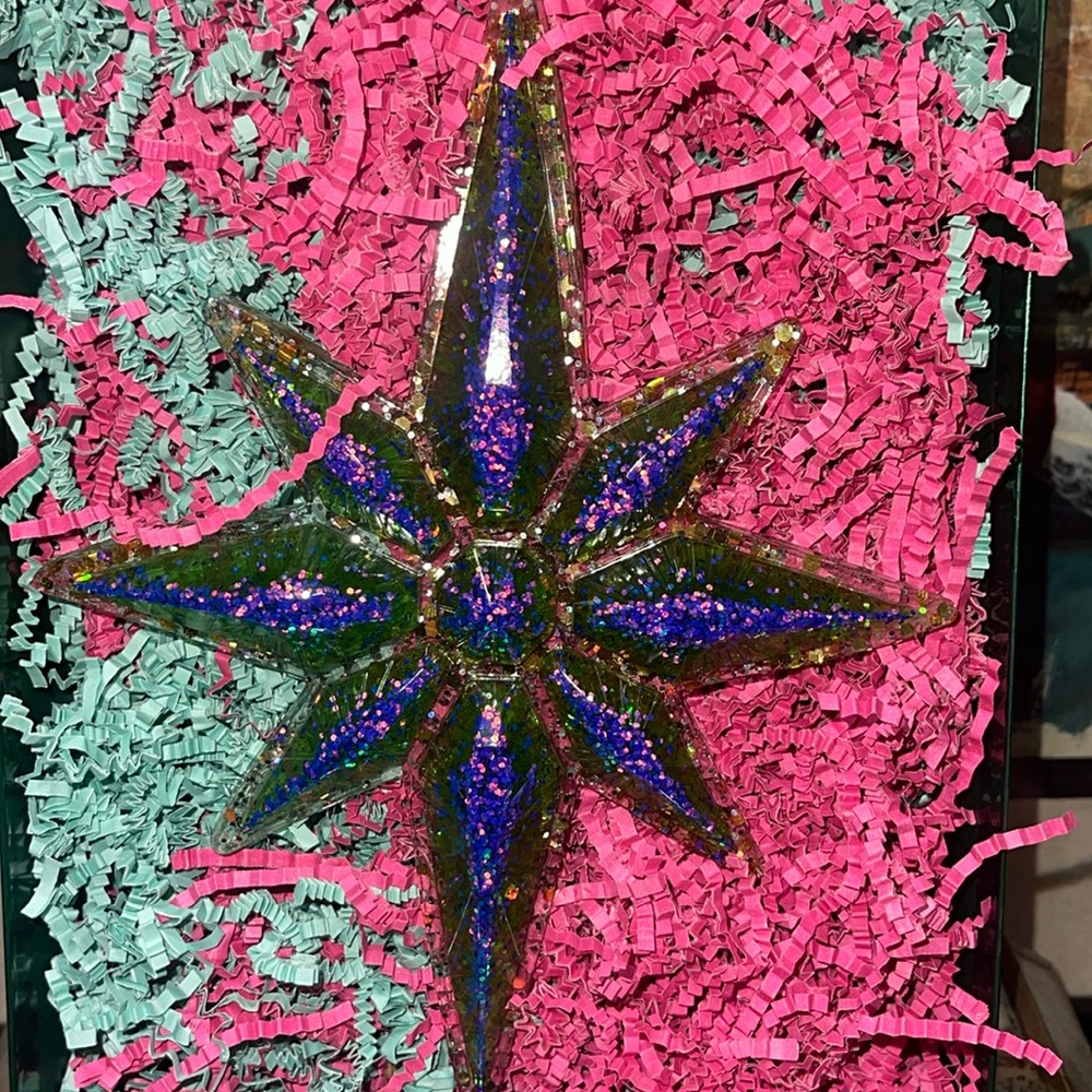 3D RETRO RESIN BLING CHRISTMAS ORNAMENT only 1 made , CUSTOM ORDERS CHRISTMAS